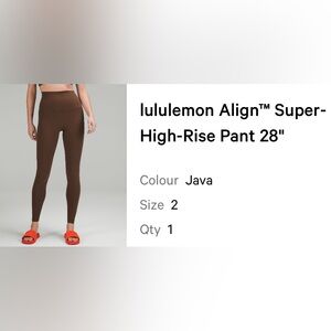 NWOT - Lululemon Align High-Rise Pant in Java - Size 2